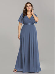 Prudence | Empire Waist Prom Dress with Flutter Sleeves