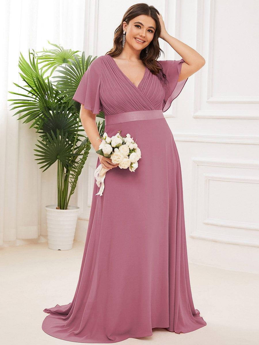 Prudence | Empire Waist Prom Dress with Flutter Sleeves