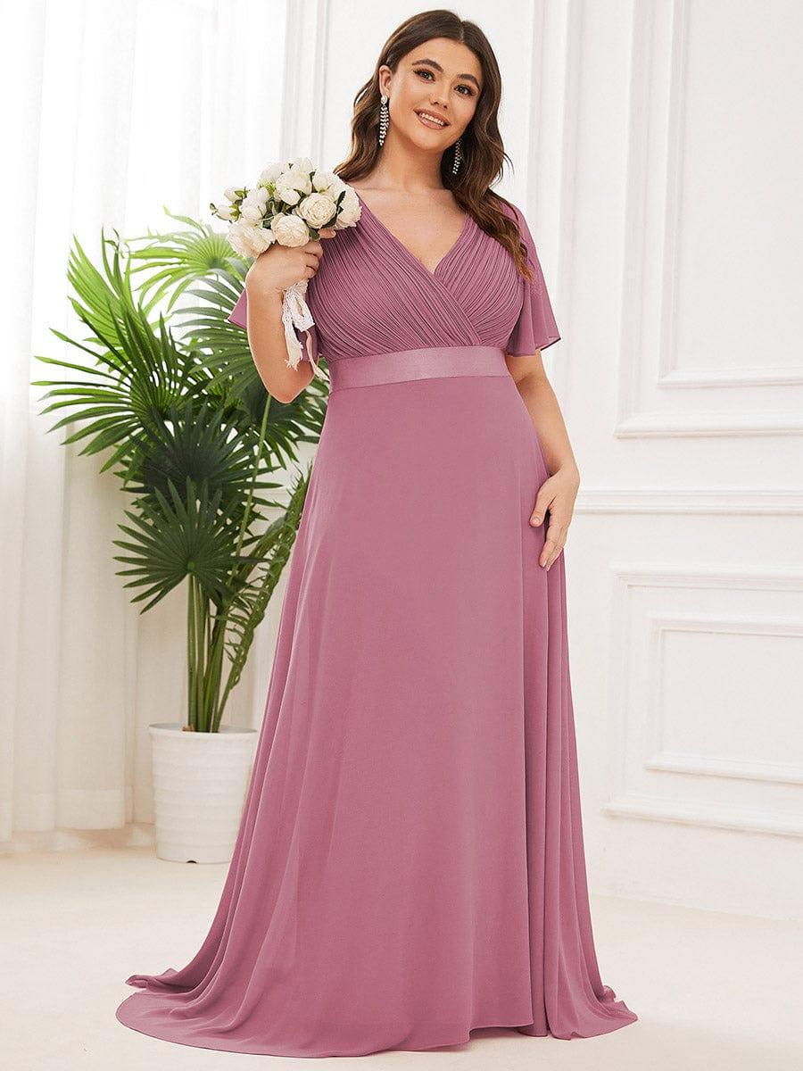 Prudence | Empire Waist Prom Dress with Flutter Sleeves