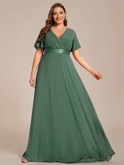 Prudence | Empire Waist Prom Dress with Flutter Sleeves