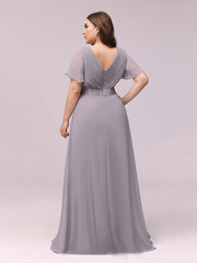 Prudence | Empire Waist Prom Dress with Flutter Sleeves