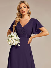 Prudence | Empire Waist Prom Dress with Flutter Sleeves