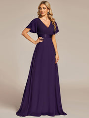 Prudence | Empire Waist Prom Dress with Flutter Sleeves