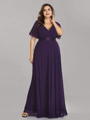 Prudence | Empire Waist Prom Dress with Flutter Sleeves