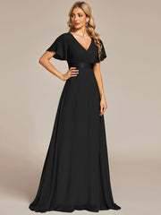 Prudence | Empire Waist Prom Dress with Flutter Sleeves