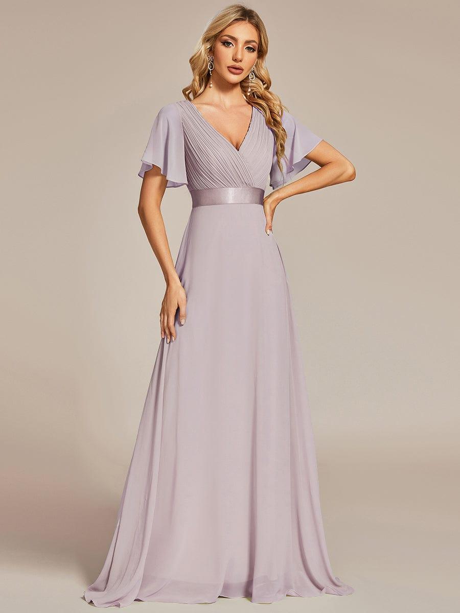 Prudence | Empire Waist Prom Dress with Flutter Sleeves