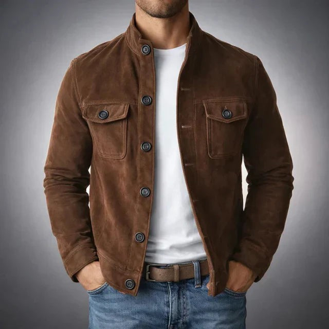 Quincy | Fitted Suede Button-Front Jacket