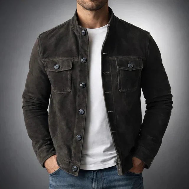 Quincy | Fitted Suede Button-Front Jacket