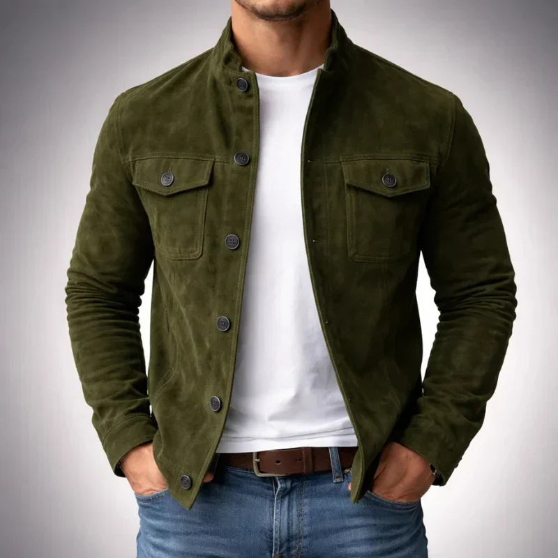 Quincy | Fitted Suede Button-Front Jacket