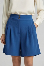 Quinn | High Waist Pleated Tailored Shorts