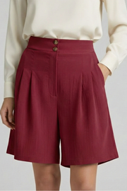 Quinn | High Waist Pleated Tailored Shorts