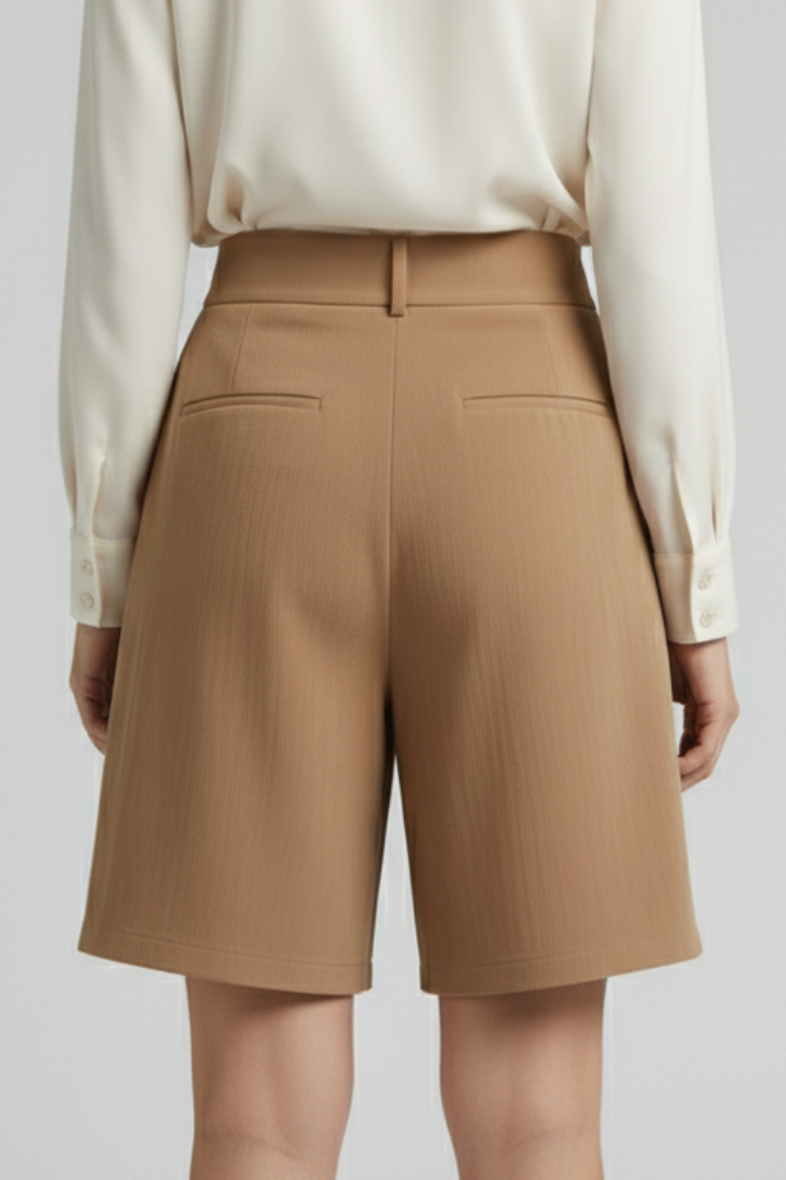 Quinn | High Waist Pleated Tailored Shorts
