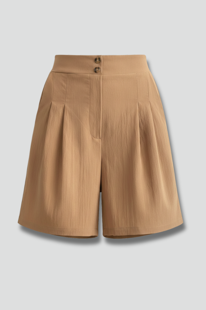 Quinn | High Waist Pleated Tailored Shorts