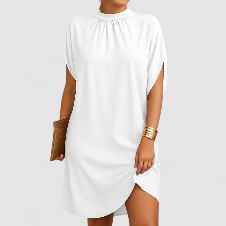 Raven | Flowy Fit Dress With Ruching Neckline