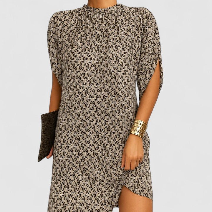 Raven | Flowy Fit Dress With Ruching Neckline