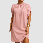 Raven | Flowy Fit Dress With Ruching Neckline