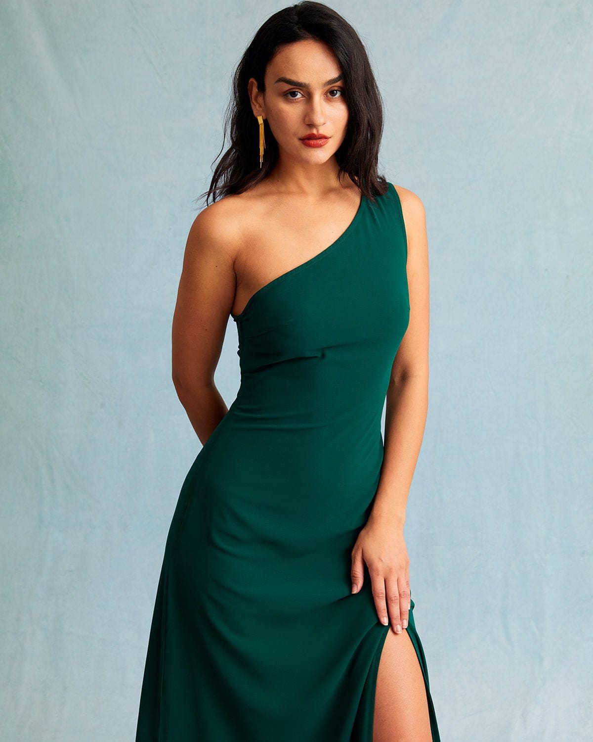 Renata | Slim Fit One Shoulder Bridesmaid Maxi Dress