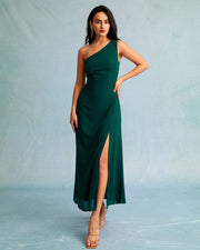 Renata | Slim Fit One Shoulder Bridesmaid Maxi Dress