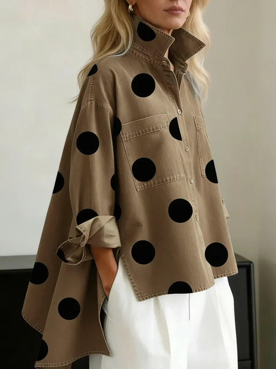 Riley | Relaxed Fit Polka Dot Button-Up Shirt
