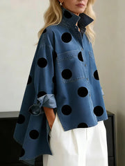 Riley | Relaxed Fit Polka Dot Button-Up Shirt