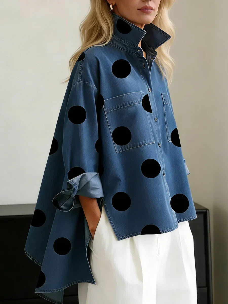 Riley | Relaxed Fit Polka Dot Button-Up Shirt