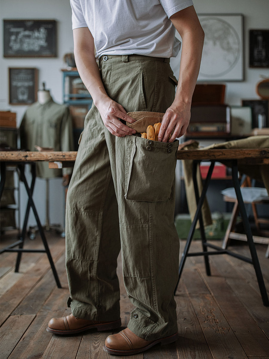 Roberta | Relaxed Fit Herringbone Twill Field Pants