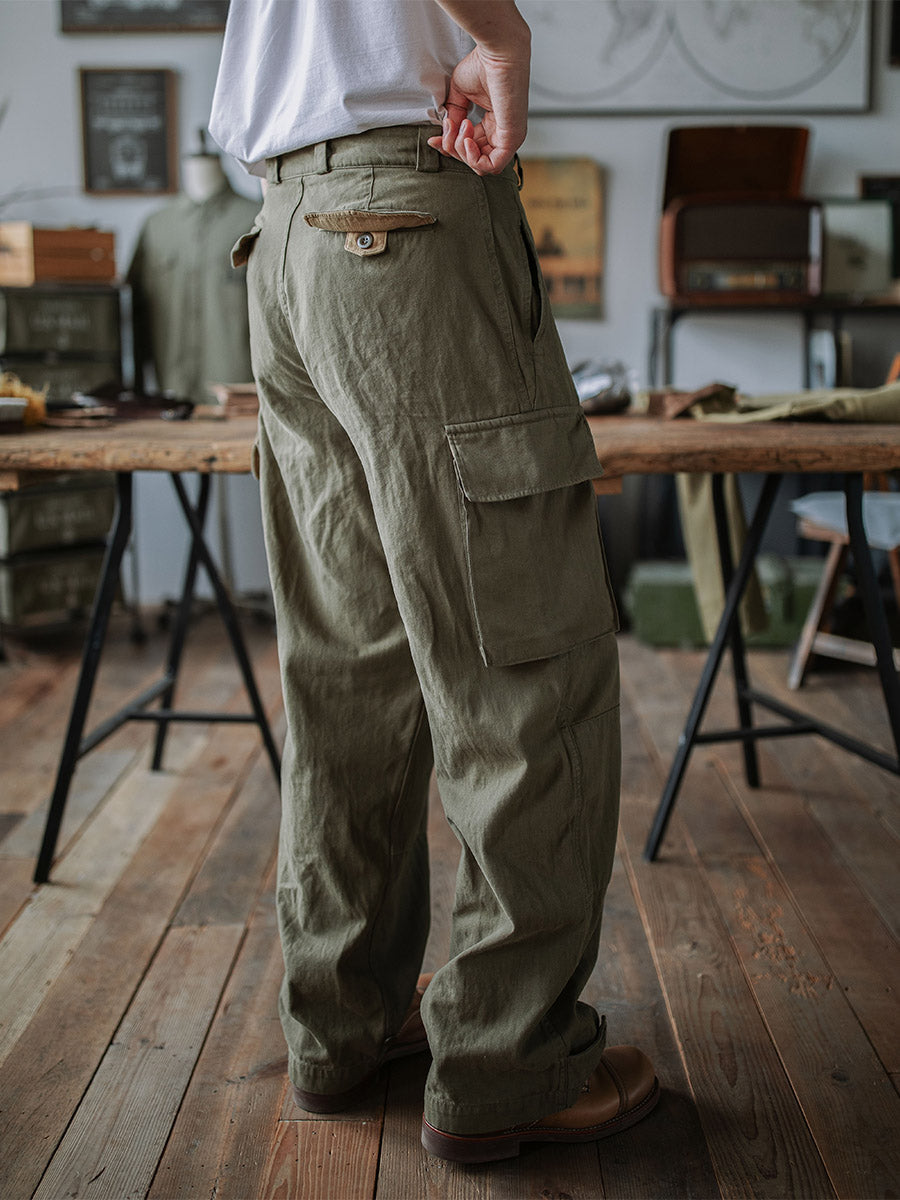 Roberta | Relaxed Fit Herringbone Twill Field Pants