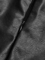 Rosalie | Asymmetric Pleated Faux Leather Maxi Skirt