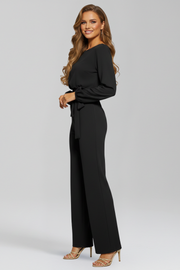 Rosamund | Classic Fit Tie-Waist Round Neck Jumpsuit