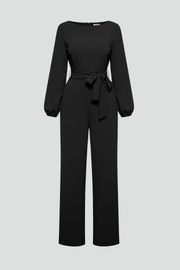 Rosamund | Classic Fit Tie-Waist Round Neck Jumpsuit