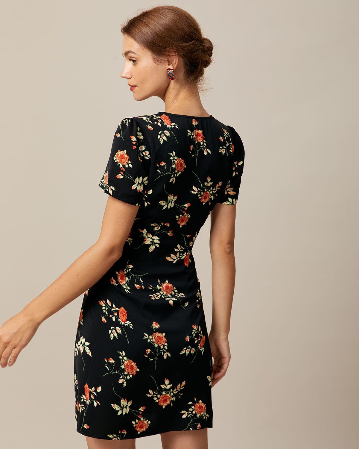 Ruth | V Neck Floral Button-Up Summer Mini Dress