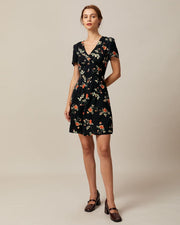 Ruth | V Neck Floral Button-Up Summer Mini Dress