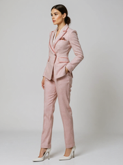 Rylan | Tailored Fit Tweed Blazer Suit - Side Profile
