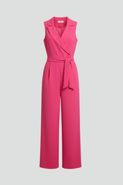 Sabine | Sleeveless V-Neck Tie-Waist Jumpsuit