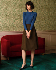 Sadie | Slim Fit High Waisted Tweed Ladies Day Skirt