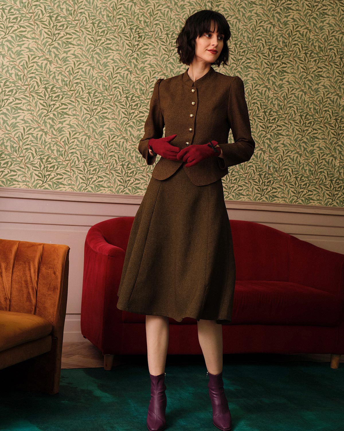 Sadie | Slim Fit High Waisted Tweed Ladies Day Skirt