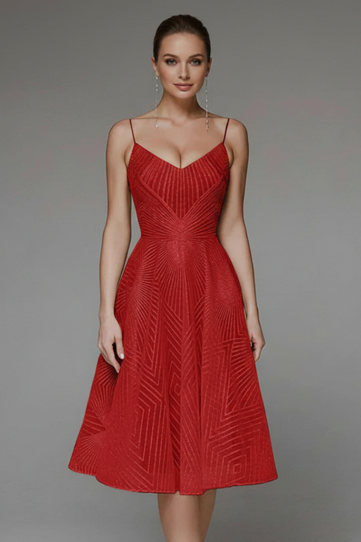 Savannah | Spaghetti Strap A-Line Midi Dress