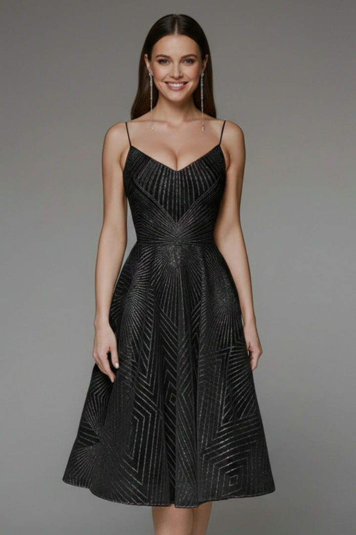 Savannah | Spaghetti Strap A-Line Midi Dress