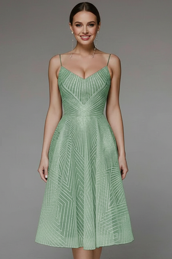 Savannah | Spaghetti Strap A-Line Midi Dress