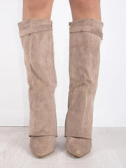 Simone | Flared Shaft Knee High Pointed Toe Boots