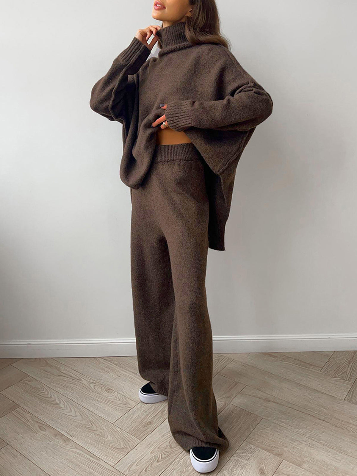 Solange | Relaxed Fit Turtleneck Knit Co Ord Set Women