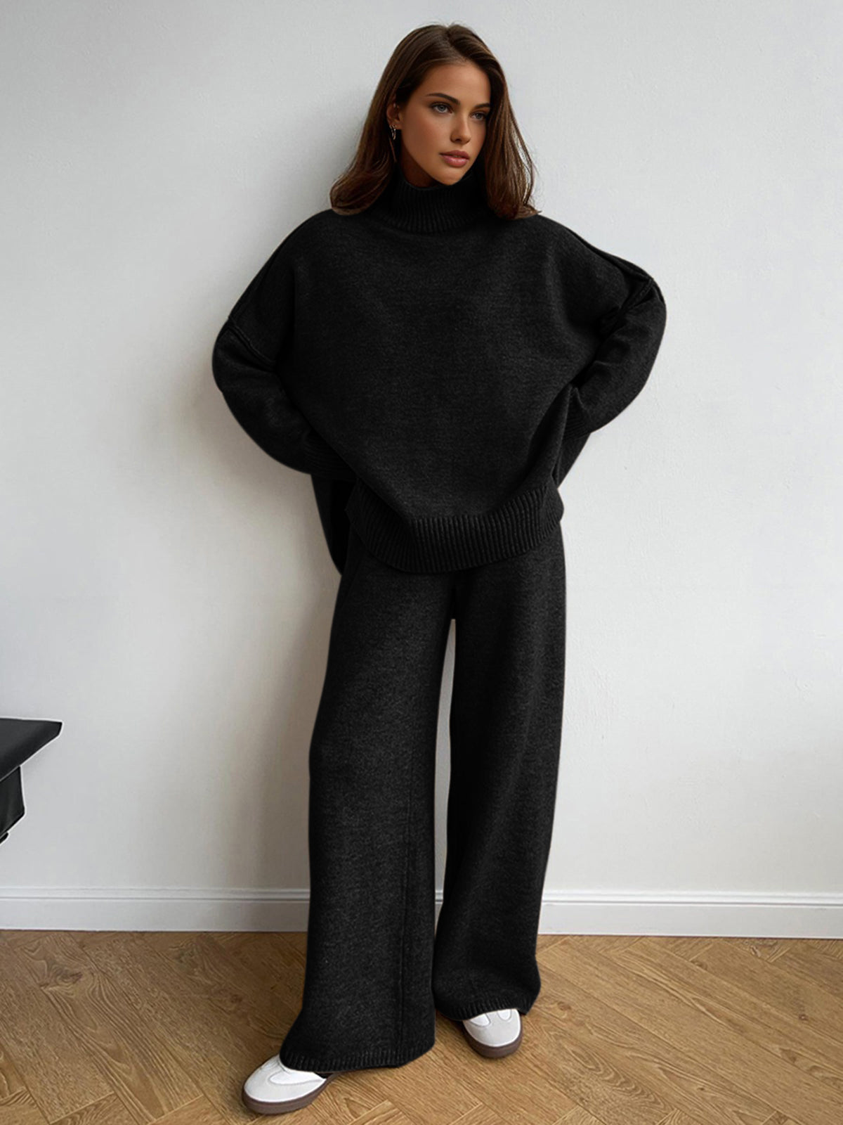 Solange | Relaxed Fit Turtleneck Knit Co Ord Set Women