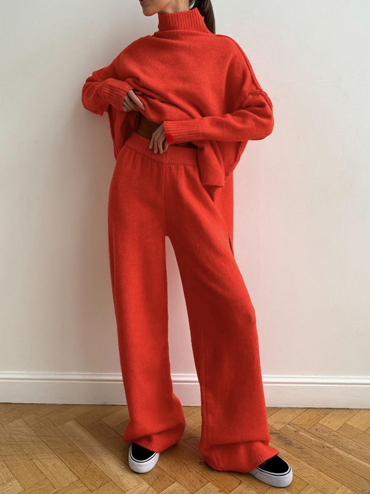 Solange | Relaxed Fit Turtleneck Knit Co Ord Set Women