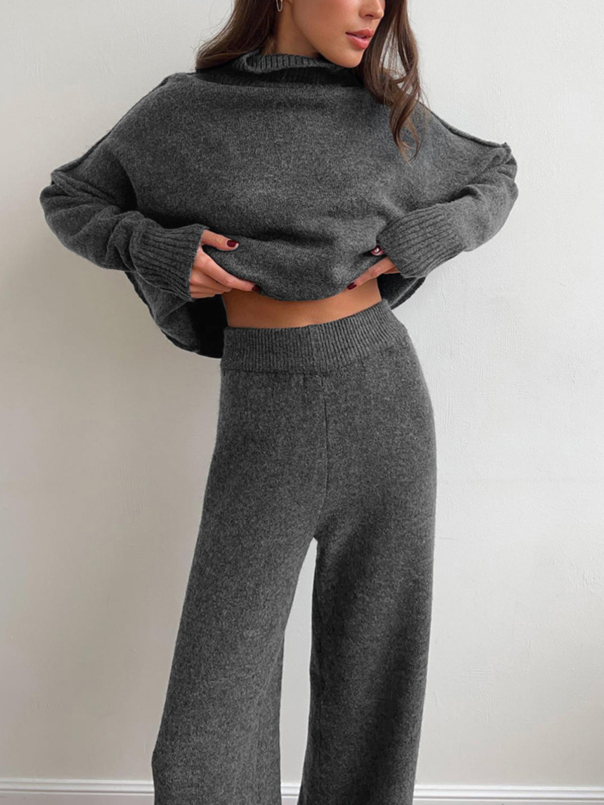 Solange | Relaxed Fit Turtleneck Knit Co Ord Set Women