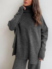 Solange | Relaxed Fit Turtleneck Knit Co Ord Set Women