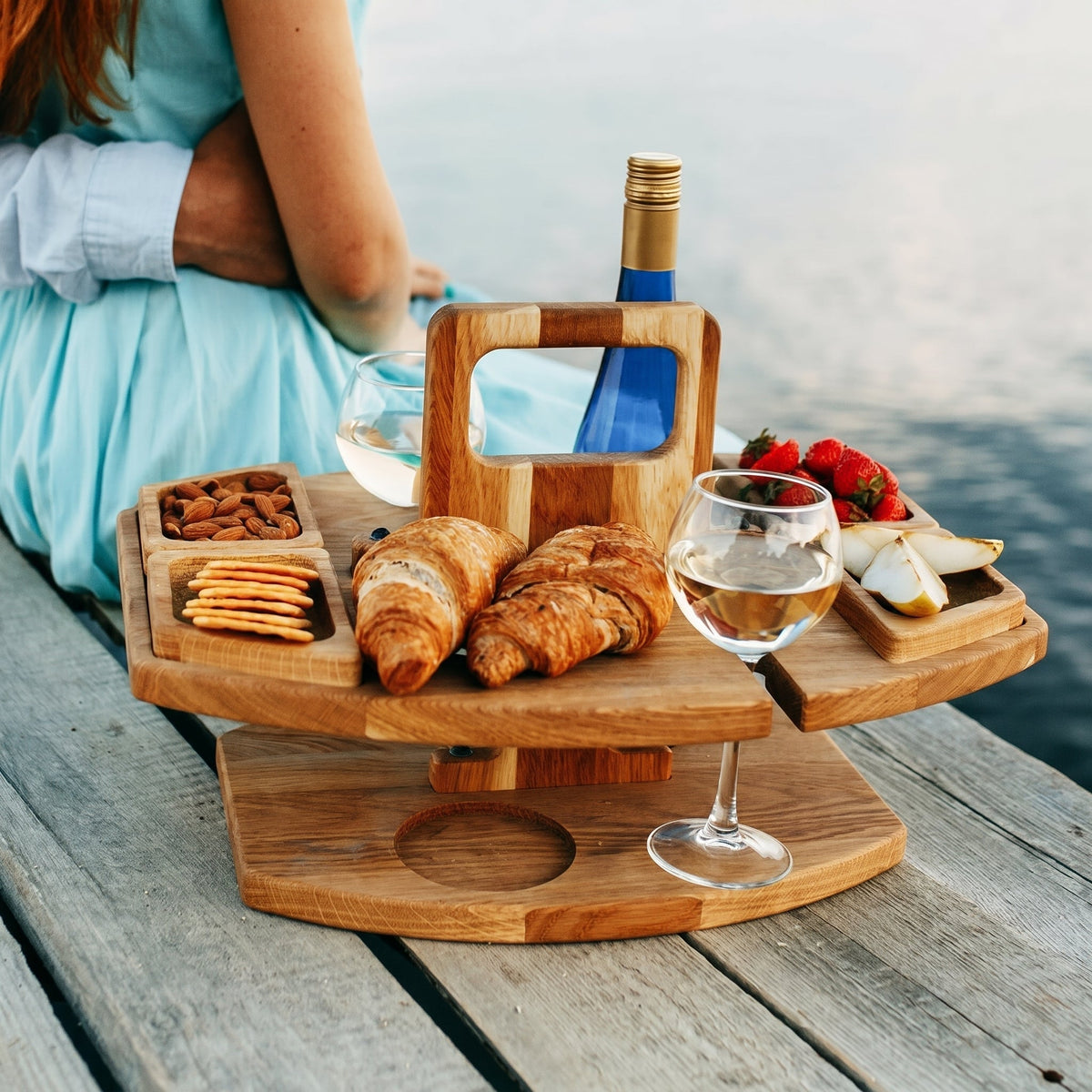 Spencer | Serving Tray with Compartments for Wine and Aperitifs Outdoor Use