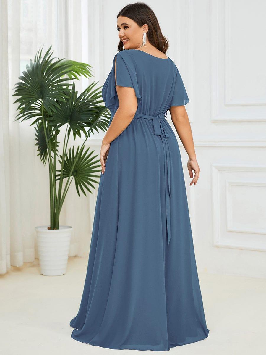 Stella | A-Line Fit V-Neck Flutter Sleeve Bridesmaid Dress
