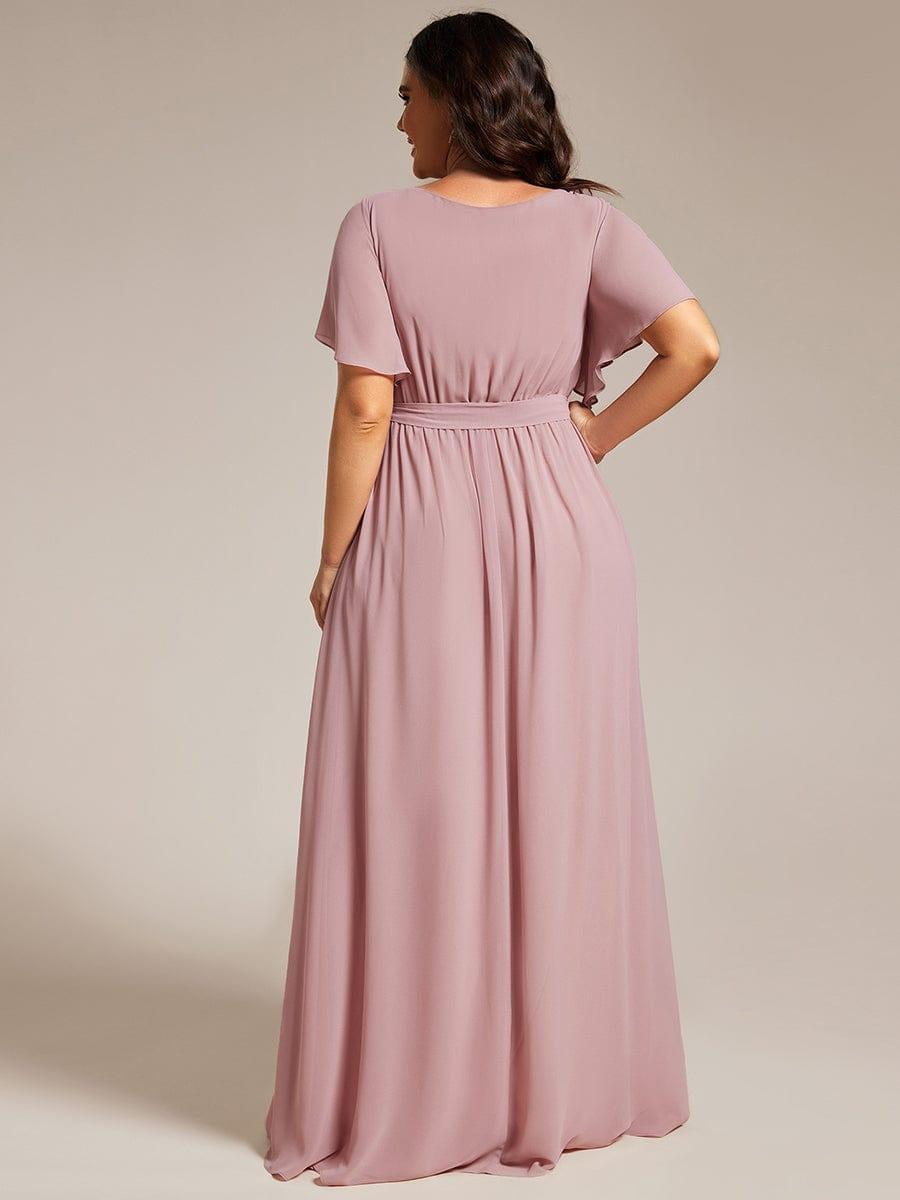 Stella | A-Line Fit V-Neck Flutter Sleeve Bridesmaid Dress
