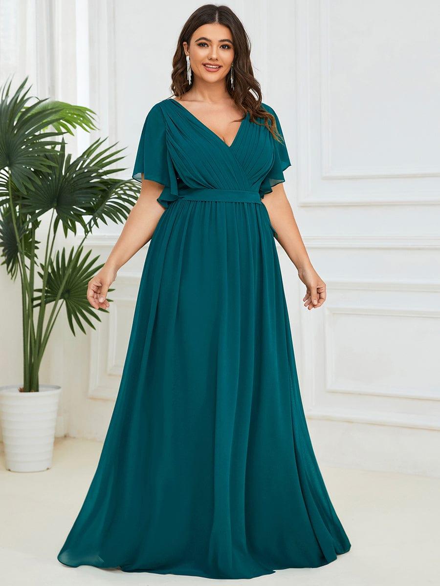 Stella | A-Line Fit V-Neck Flutter Sleeve Bridesmaid Dress