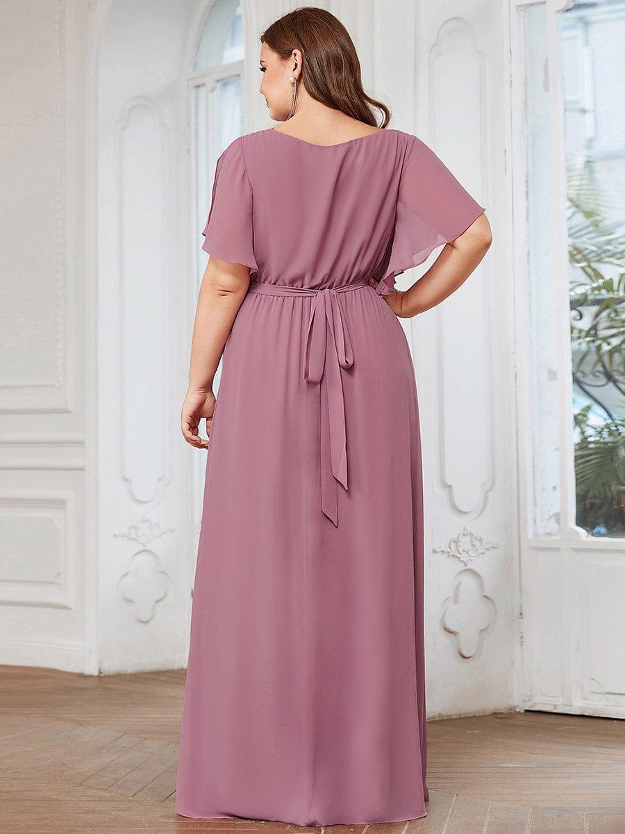 Stella | A-Line Fit V-Neck Flutter Sleeve Bridesmaid Dress